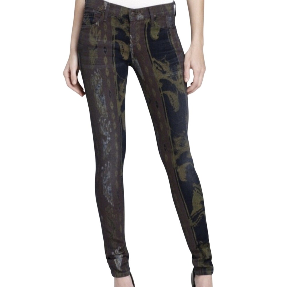 Citizens of Humanity Avedon Low Rise Skinny Jeans Ikat Print  Camo Y2K Size 26